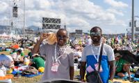 Two Comboni Missionaries: Fr.  Bimbo Ngoabide Esdras Ulrich (L) and P. Sohouénou Cakpo Edènan Raoulat attending the World Youth Day. Photo: Arlindo Pinto