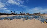 Ghana. Nets laid on the beach in Elmina. © Mirko Delazzari