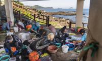 The haenyeos clean their catch of sea and divide the catch equally. Photo: FAO/David Hogsholt